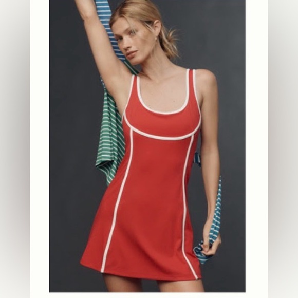 NWT Daily Practice Strawberry Piped Mini Dress Size Medium